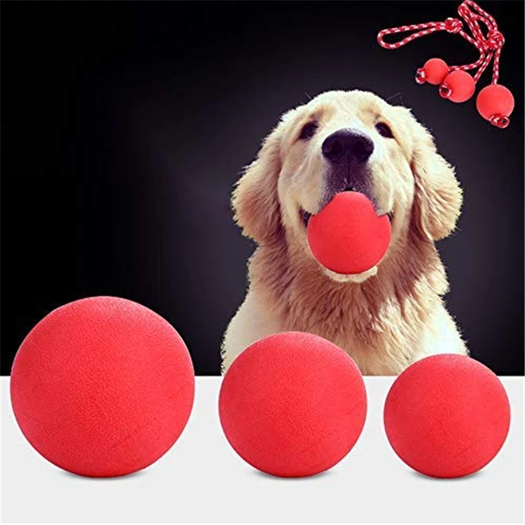 Hot Sale Pet Molar Toy with Rope Rubber Dog Toy Ball Dog Training bite Resistant Ball Solid Bouncy Ball