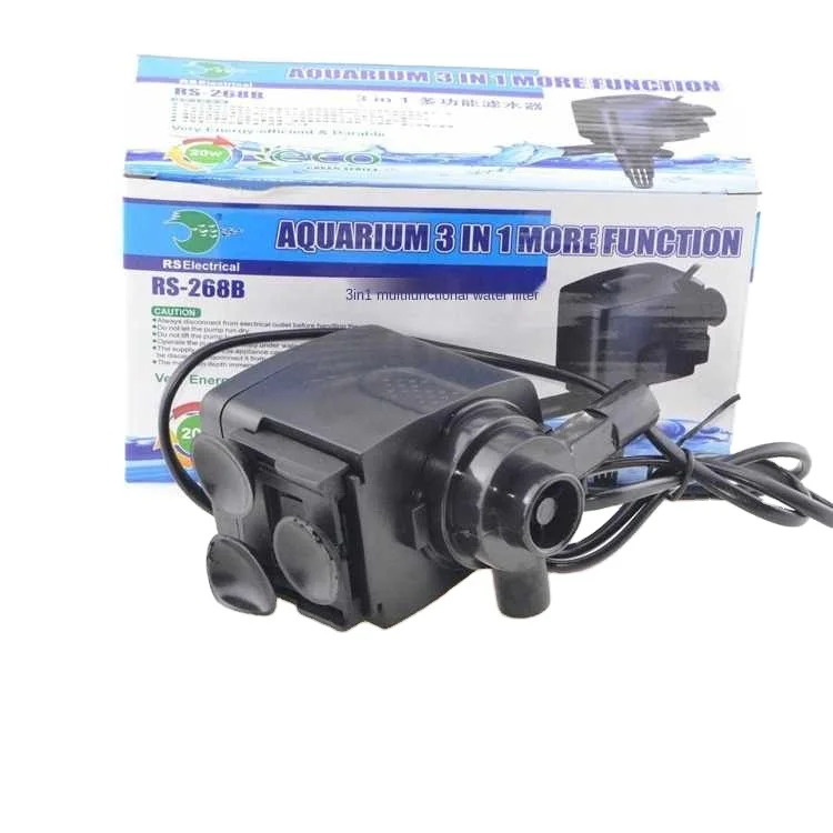 
RishengRS-168B/268B/368B/468B Submersible pump fish tank Three-in-one filter oxygen wave pump 