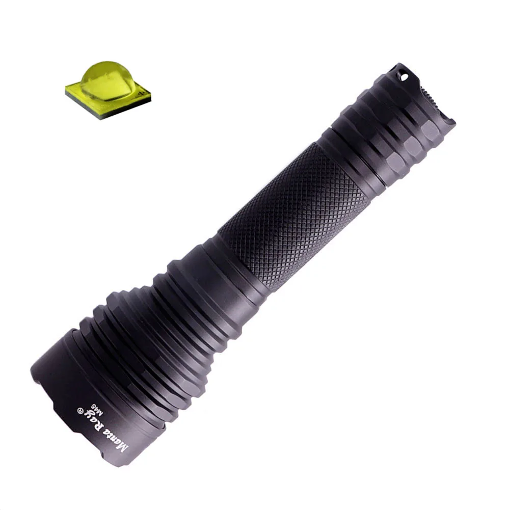 Black M45 LED Flashlight Torch Light with XM-L3 6500K Cold White  Aluminum Alloy Ar-coated Glass Lens SMO Reflector Flashlight