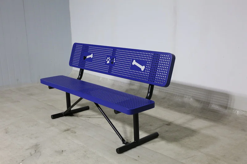 outdoor furniture dog paw print dog bones print steel bench seat outside park metal bench chair out door garden bench seating