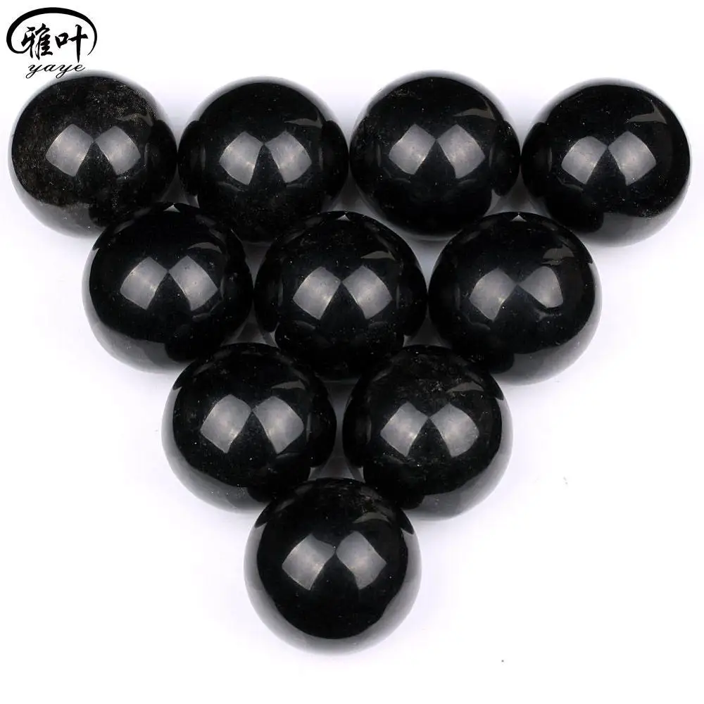 Factory Direct Sales Semi-precious Stones Black Obsidian Rutilated Quartz Crystal Ball /Sphere