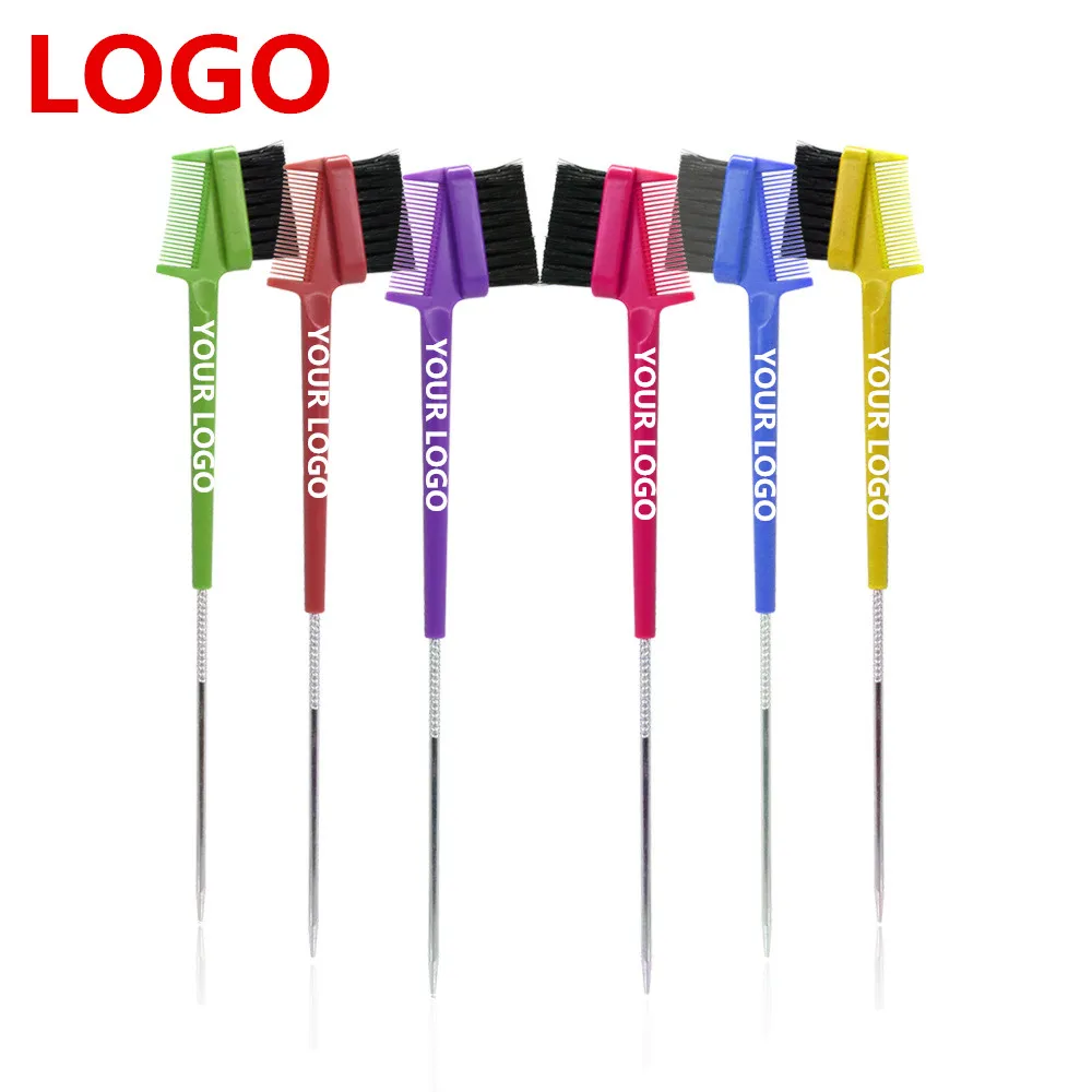 
Wholesale Custom Private Label Cepillo 3 In 1 Edge Hair Control Brush And Comb Double Eyebrow Brush Edge Brush With 