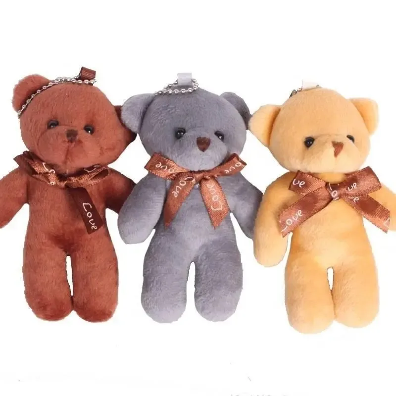 Plush Teddy Bear Bowknot Keychain for car key
