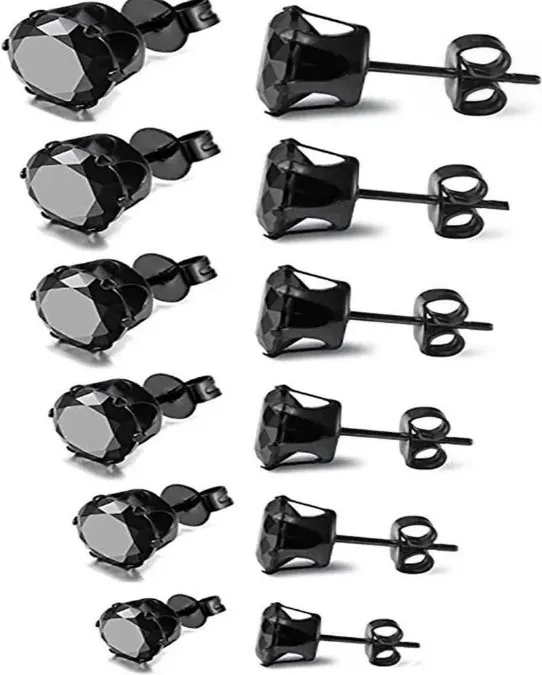 Manufacturer Direct Sales Hot Selling Stainless Steel Zircon Earrings Six Claw Stud Earrings