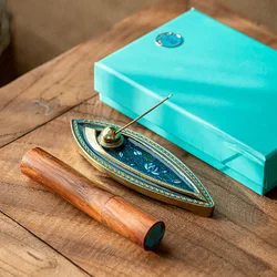 Retro enamel color room incense stick temple agarwood tray creative incense holder zinc alloy aromatherapy tower line incense in