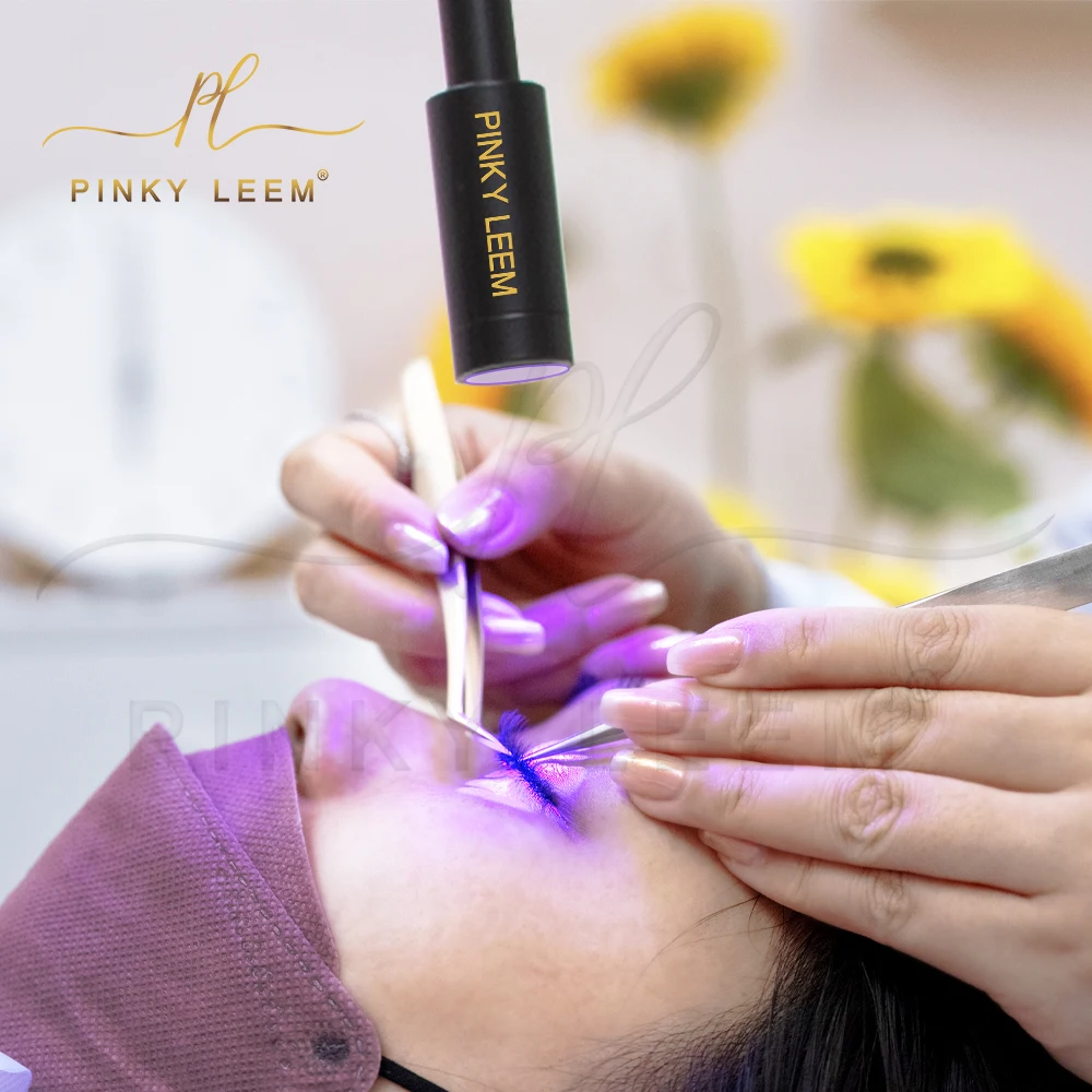 Pinky leem wholesale eyelash glue uv led lamp for lashes Black White Nail Eyelash Light Floor Lamp Beauty eyelash uv lamp