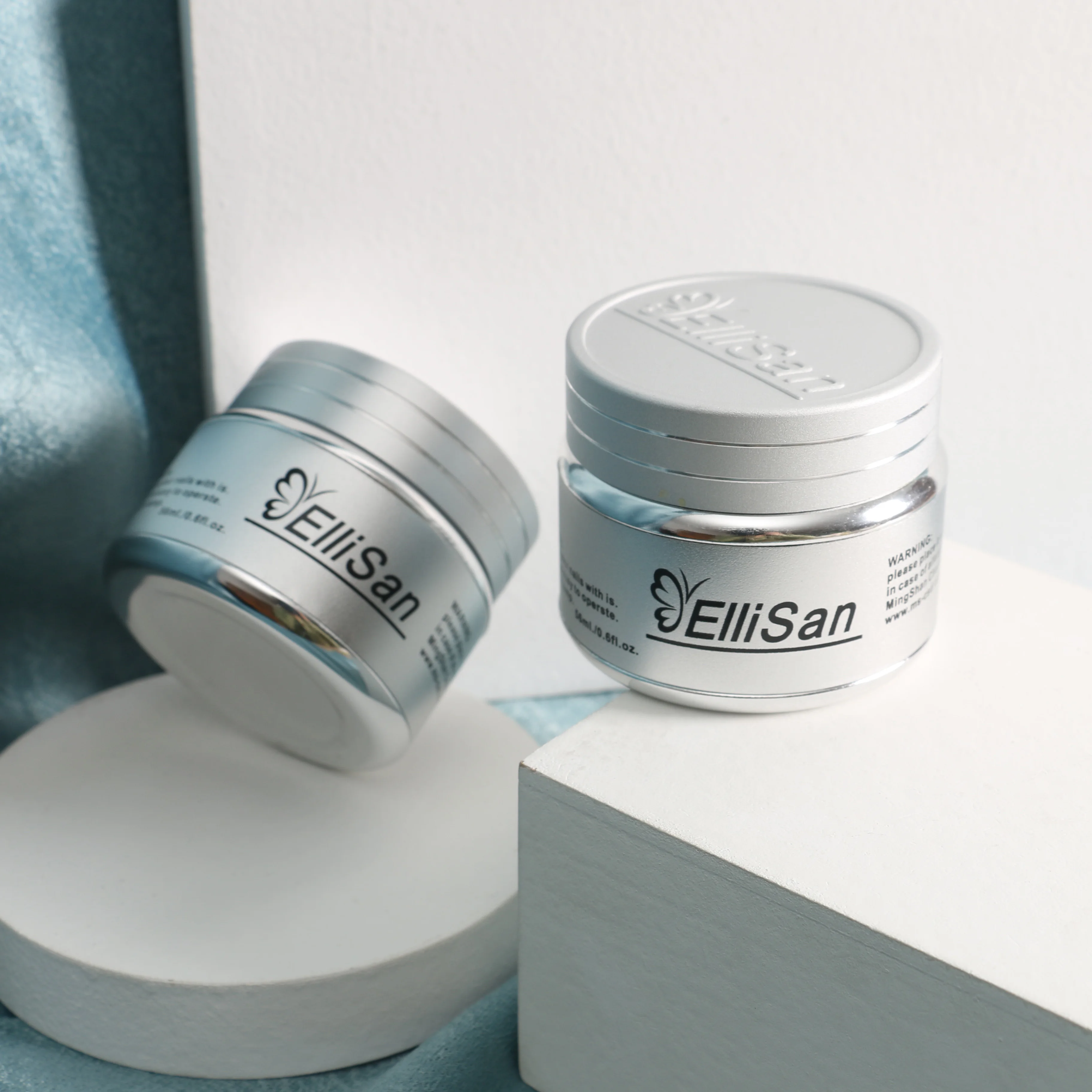 Exclusive Metal Cosmetic Tin Ointment Jar Protective Seal Nude Color Rectangle 15 grams 50g Double Wall Silver Cap for Men