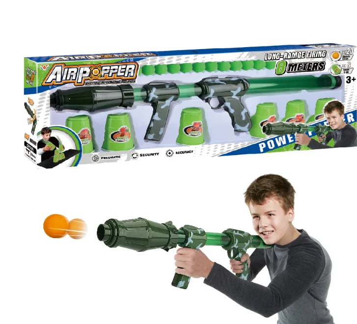 Outdoor Foam Ball Atomic Air Power Pump Pressure Toys Soft Bullet Gun Weapons Blaster Target Shooting Game For Kids