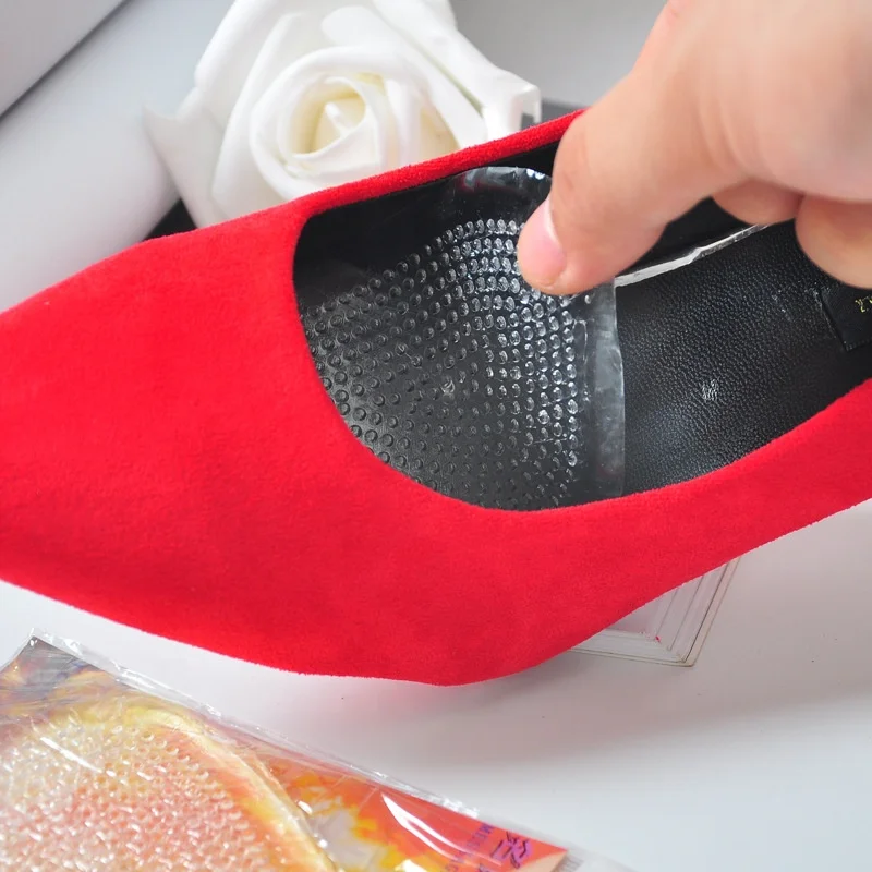 Factory Price Anti Slip Silicone Transparent Honeycomb Shoe Heel Forefoot Pad Insoles