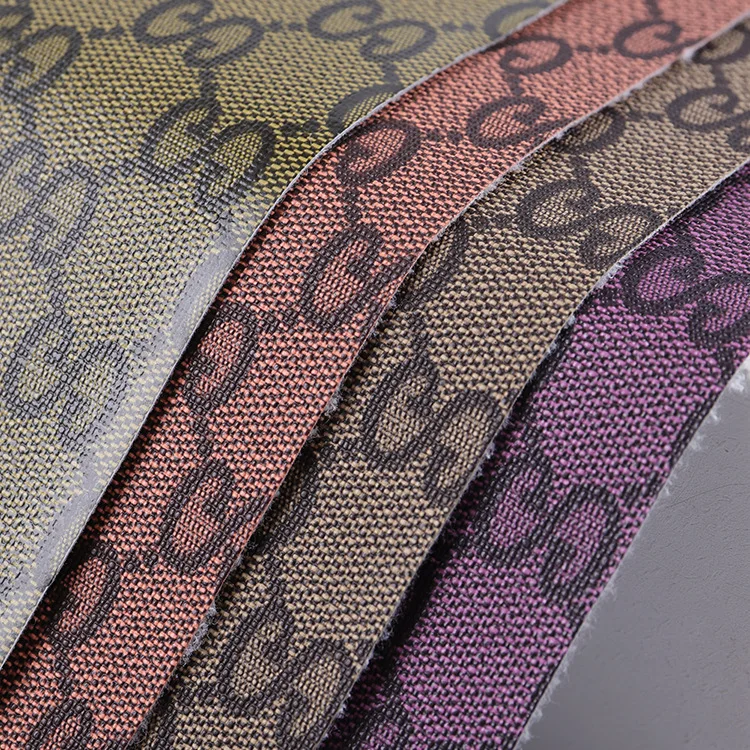 Factory Wholesale Letter-Printed Leather Fabric Stretch Cloth Sole Pvc Leather Suitcase Decoration Belt Leather