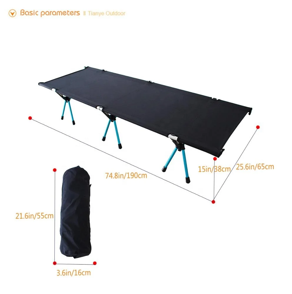 Lightweight Aluminum Folding Outdoor Portable Camping Cot Travel Ultralight Bed For Beach Hiking