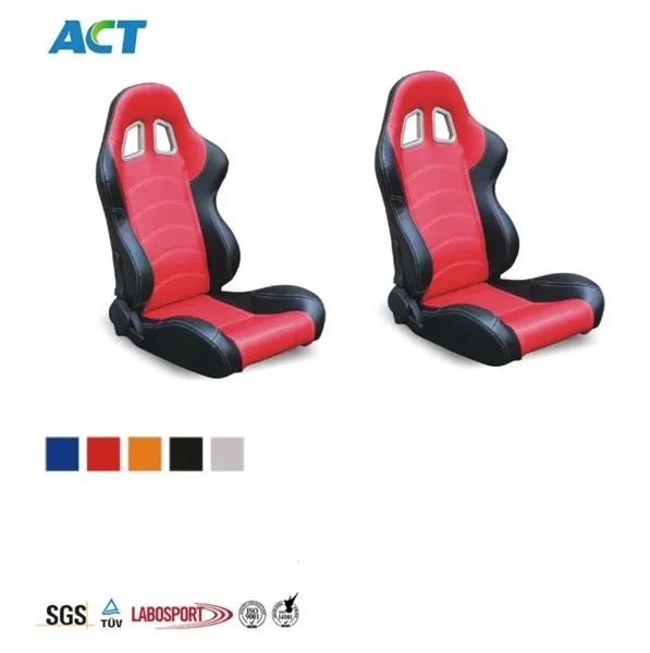 Durable Wear-Resistant Super Soft Racing Seats Black Red PU car seats