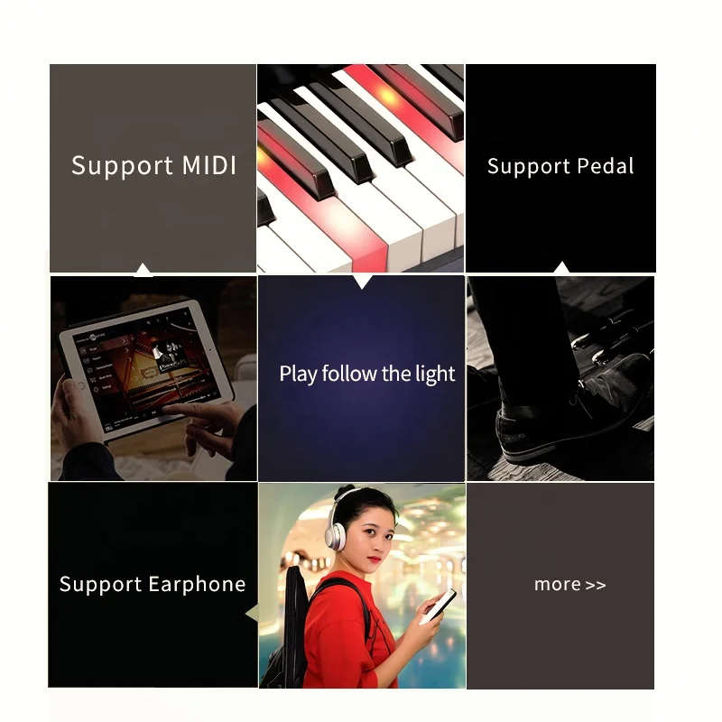 Portable electronic keyboard musical instrument 61 keys piano keyboard