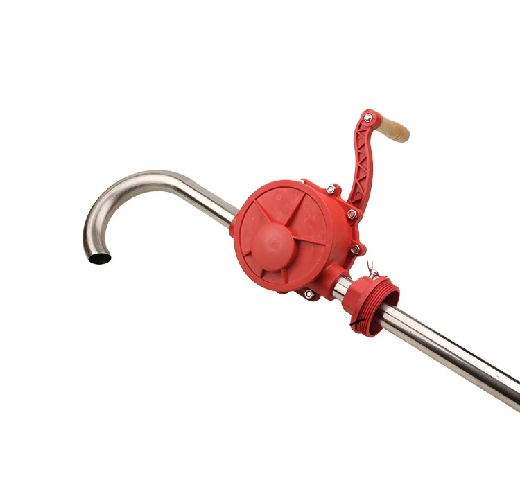 Miniature portable manual rotary conveying barrel pump cast iron without motor