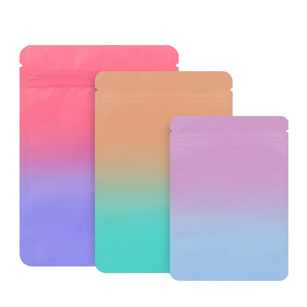 100 Pcs/lot Matte Black pink White Blue Smell Proof Resealable Ziplock Mylar Bags Aluminum Foil Pouch Baggies Flat Bag