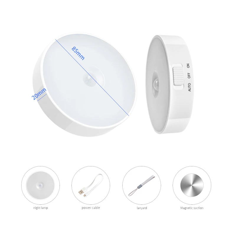 Low MOQ 2021 Upgraded PIR Motion Sensor  Battery-Powered Stick-on Magnet LED Closet Cabinet  Lights