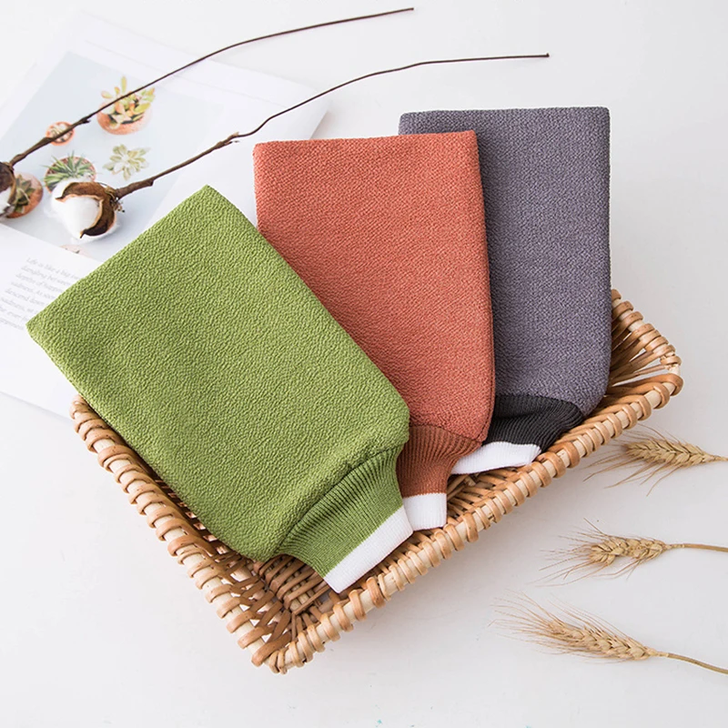 Custom viscose deep exfoliating gloves for bath sponge exfoliating towel women bath feed body scrubber