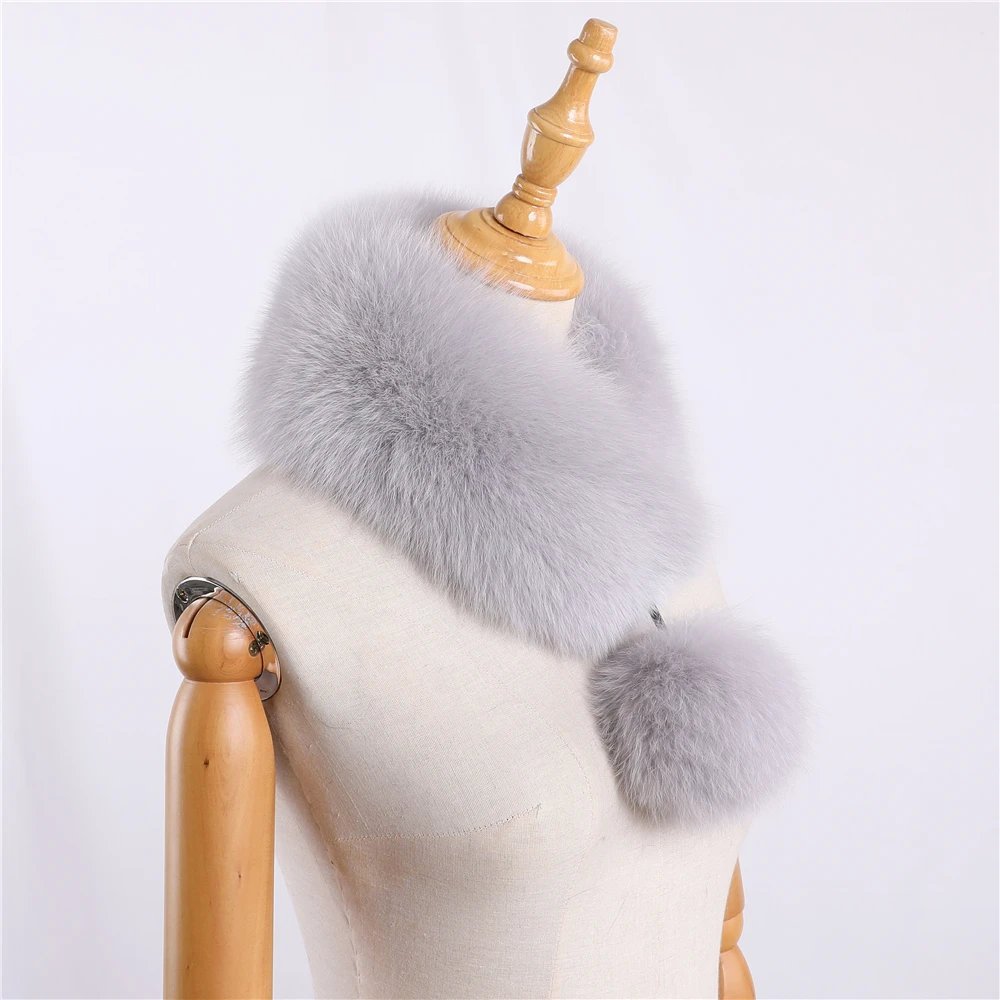 Женский зимний теплый шарф из натурального Лисьего меха шарфы из натурального меха кролика рекс шейный теплый шарф снуд кольцо шарф для девушек милые шарфы