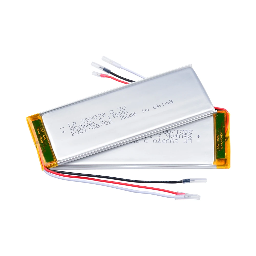 CB UN Approved 293078 3.7v 850mAh Lithium Polymer Battery With Protection Circuit Board Thermistor