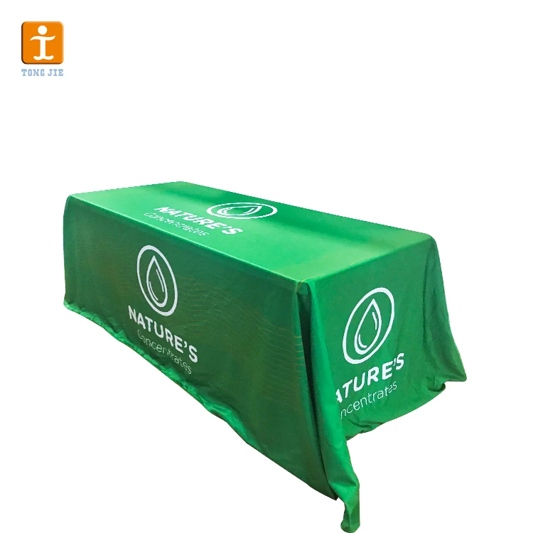 Custom Printed Conference 100% polyester Table Cloth With Logo