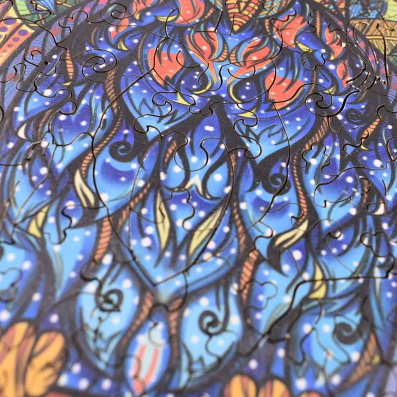 Customized Hight Quality decorative intellectual development Educational learning toys wooden animals adults OWL mandala Puzzle