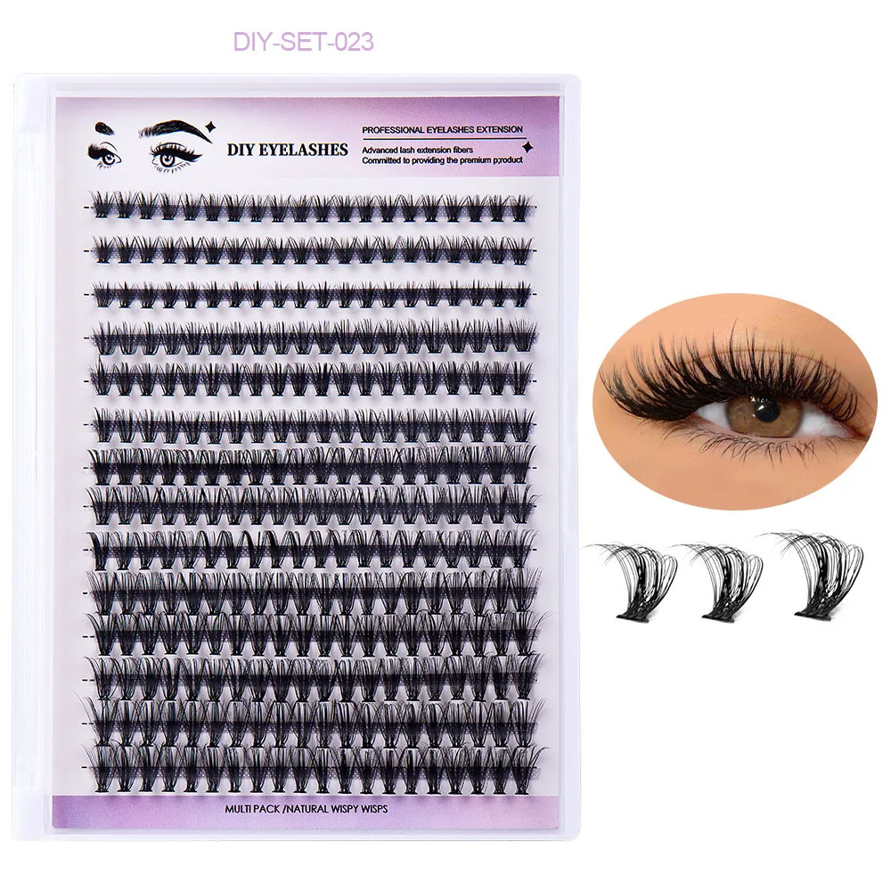 Wholesale New Segment Diy Lash Extension Kit Private Label Individual Lash Cluster Extensions D Curl Cluster Eyelash