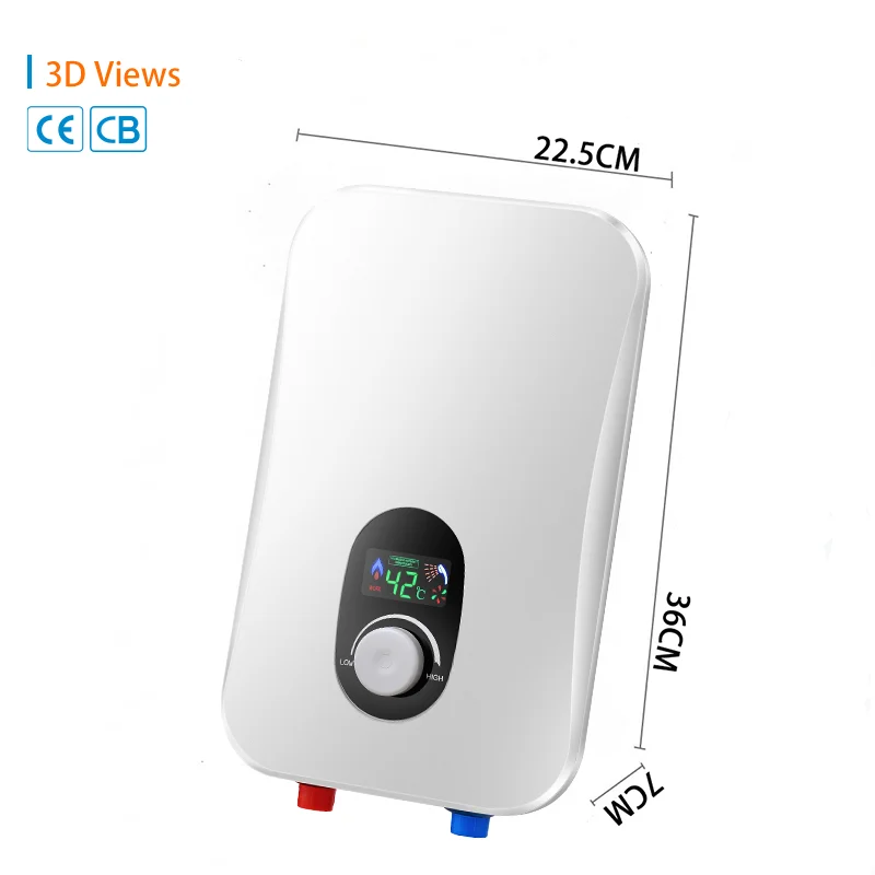 High quality customized 7500W Touch Control Instant water heater tankless for Shower Bathroom Kitchen Hotel