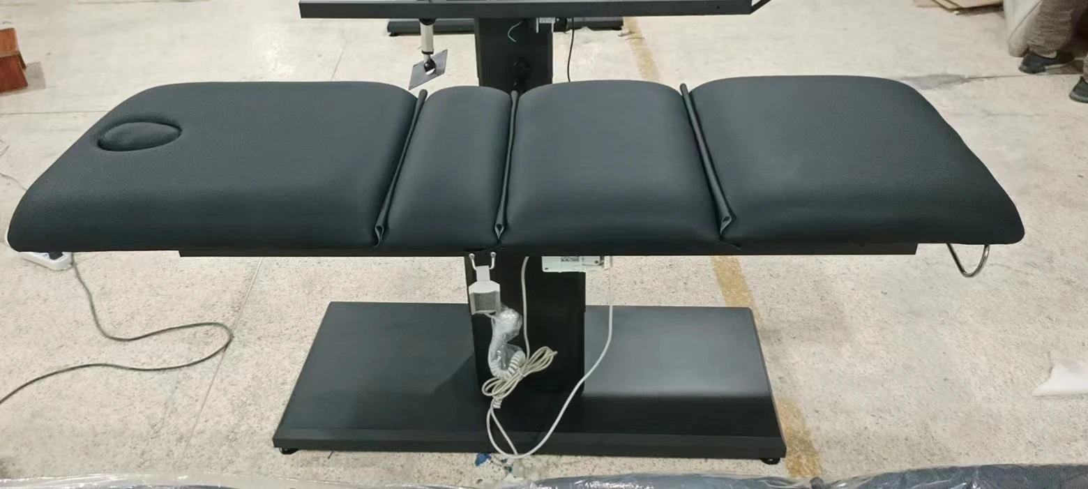 Modern black PU beauty spa salon furniture  roller treatment table massage facial bed massage 3 chair motor