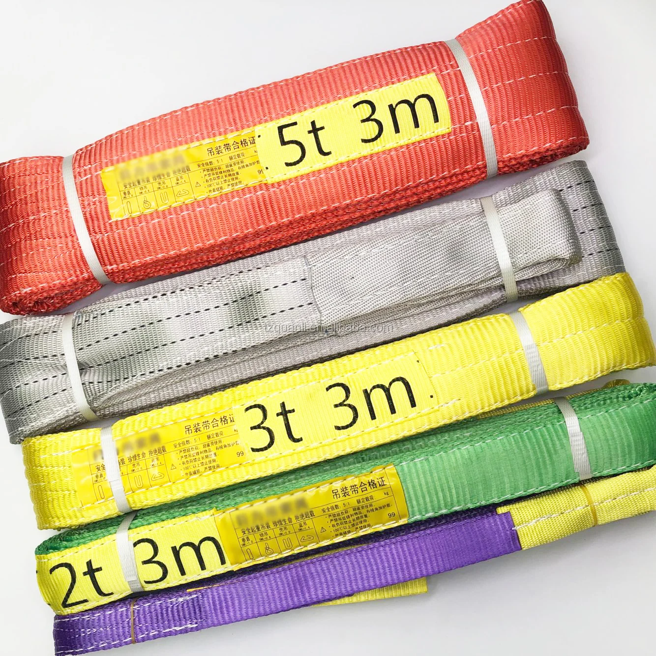 
1Ton 100% polyester lifting flat webbing sling 