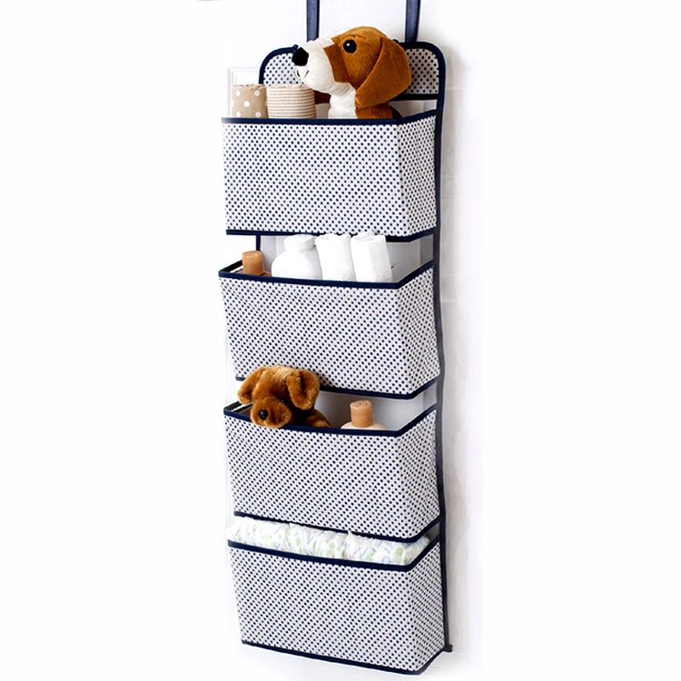 4 Pocket Door Accessories Bag Multi-functional Hanging Wall Organizer Closet Wardrobe Storage Bag