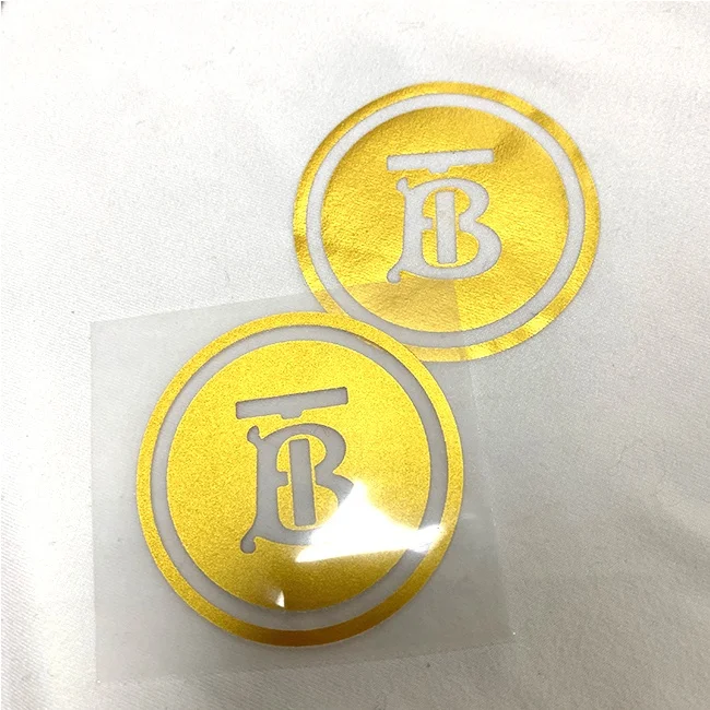 custom design iron on metallic gold silver tagless logo label heat transfer bag clothing name tag
