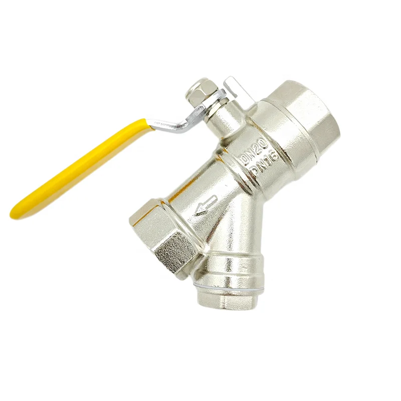 Factory Supplied Y-Strainer Brass Ball Valves With Female G * Female G Long Handle Manual Control Stainless Steel Or Brass Ball