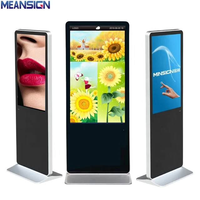 Customized Indoor Free Standing Digital Signage Android Vertical Touch Screen Kiosk Lcd Advertising Display