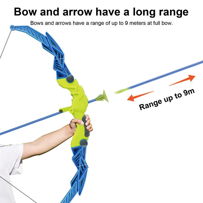 Blue Pink Bow and Arrow Target Set Toys Outdoor Sport Archery Shooting Toys for Boys and Girls