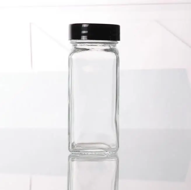 Spice Jar Herb Spice Tools Wholesale Salt and Pepper Shaker Condiment Server Fridge Magnetic Spice Tins glass Kitchen