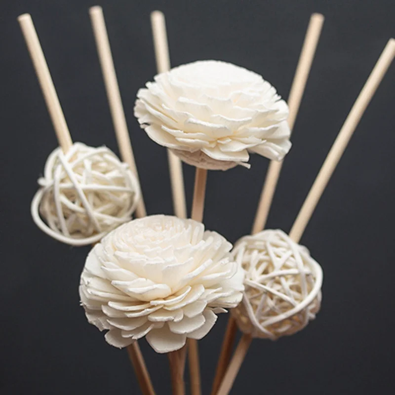 Ароматерапия для автомобиля, ароматизированный стеклянный диффузор с ротанговым цветком