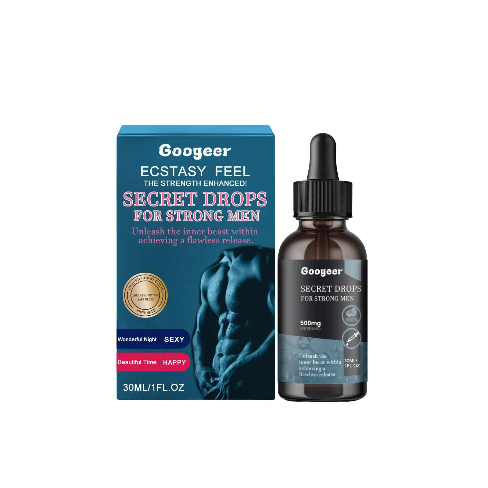 Googeer Secret Drops For Strong Men Release stress and anxiety, enhance relaxation and positiveemotions confident and happy