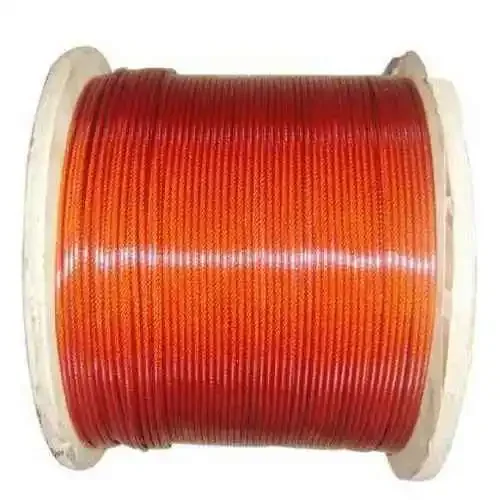 High quality High Tensile Strength SS304 SS316 Stainless Steel Plastic Coated FluorescentWire Rope 3mm