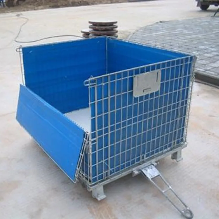 Galvanized coated wire mesh container wire pallet cage for warehouse storage