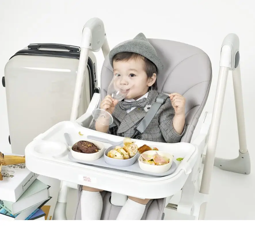 Manufacturers provide pu/knitting pp chairs baby feeding dinner high chair