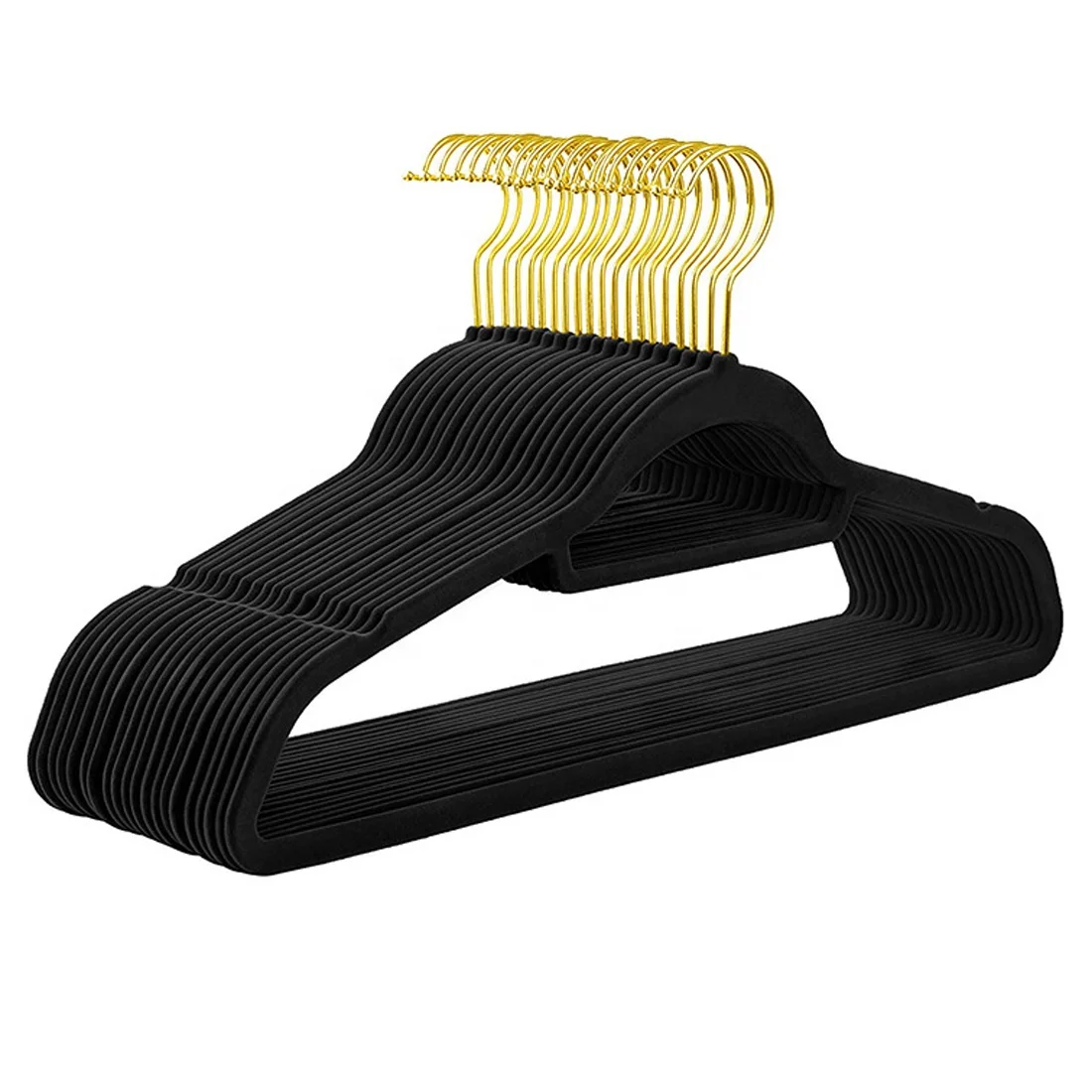 Assessed Supplier 360 Degree Rotatable Soft Clothes Black 50 Pack hot pink velvet  coat hanger gold hook premium velvet hanger