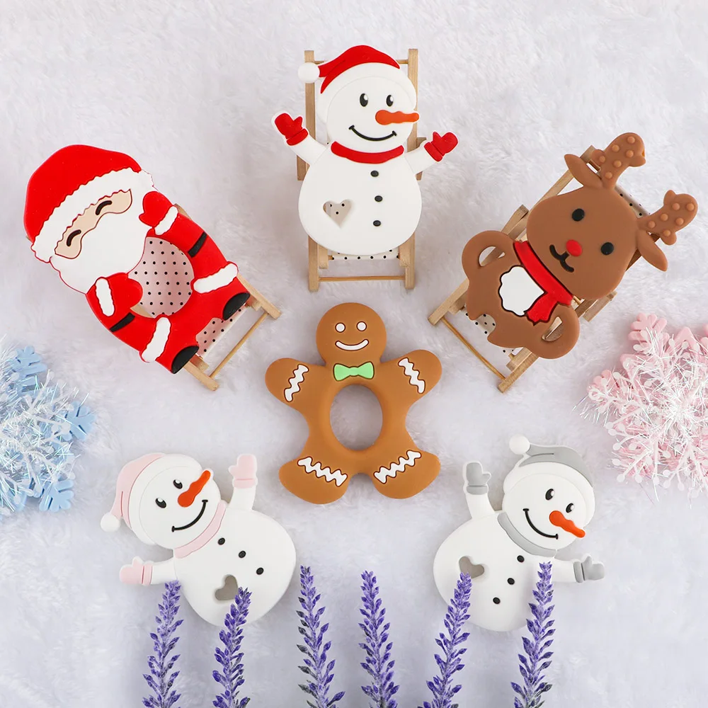 Kovict Wholesale Baby Teether Kit BPA Free Chew Teeth Toys Christmas Collection Toy Gift Baby Silicone Teether