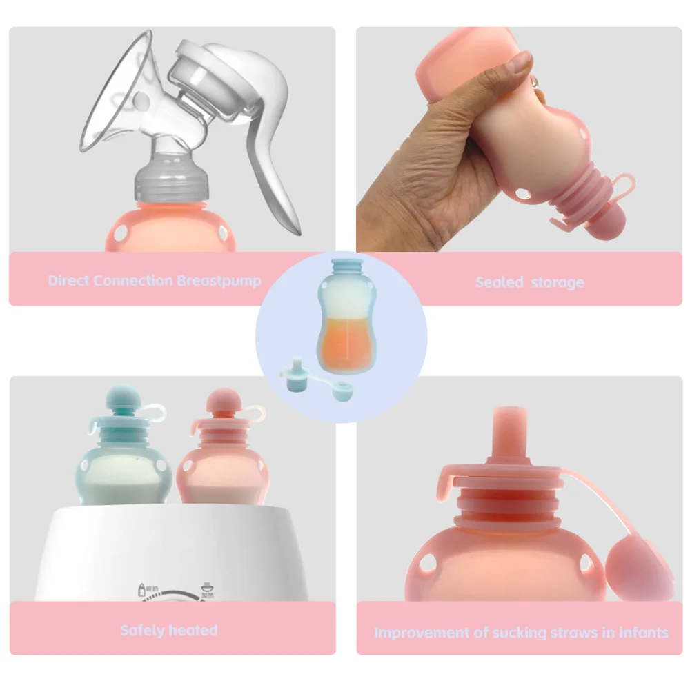 Wholesale Customized Silicone Baby Bottle Pacifier Newborn Feeding Eco-Friendly Design Baby Bottle Essential Supply