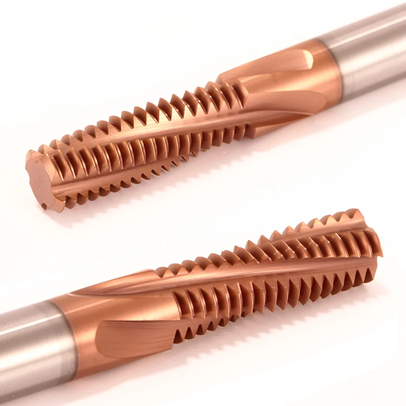 Azzkor CNC Milling Tools HRC65 Tungsten Carbide Thread Milling Cutter 4 Flutes Router Tools Full Tooth Thread Endmills For Metal