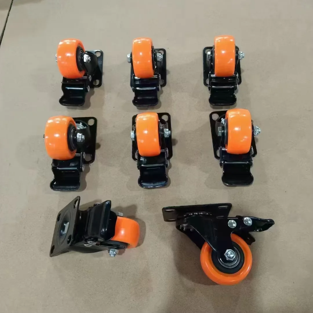 China made high quality factory wholesale professional production orange caster universal heavy duty cart wheels
