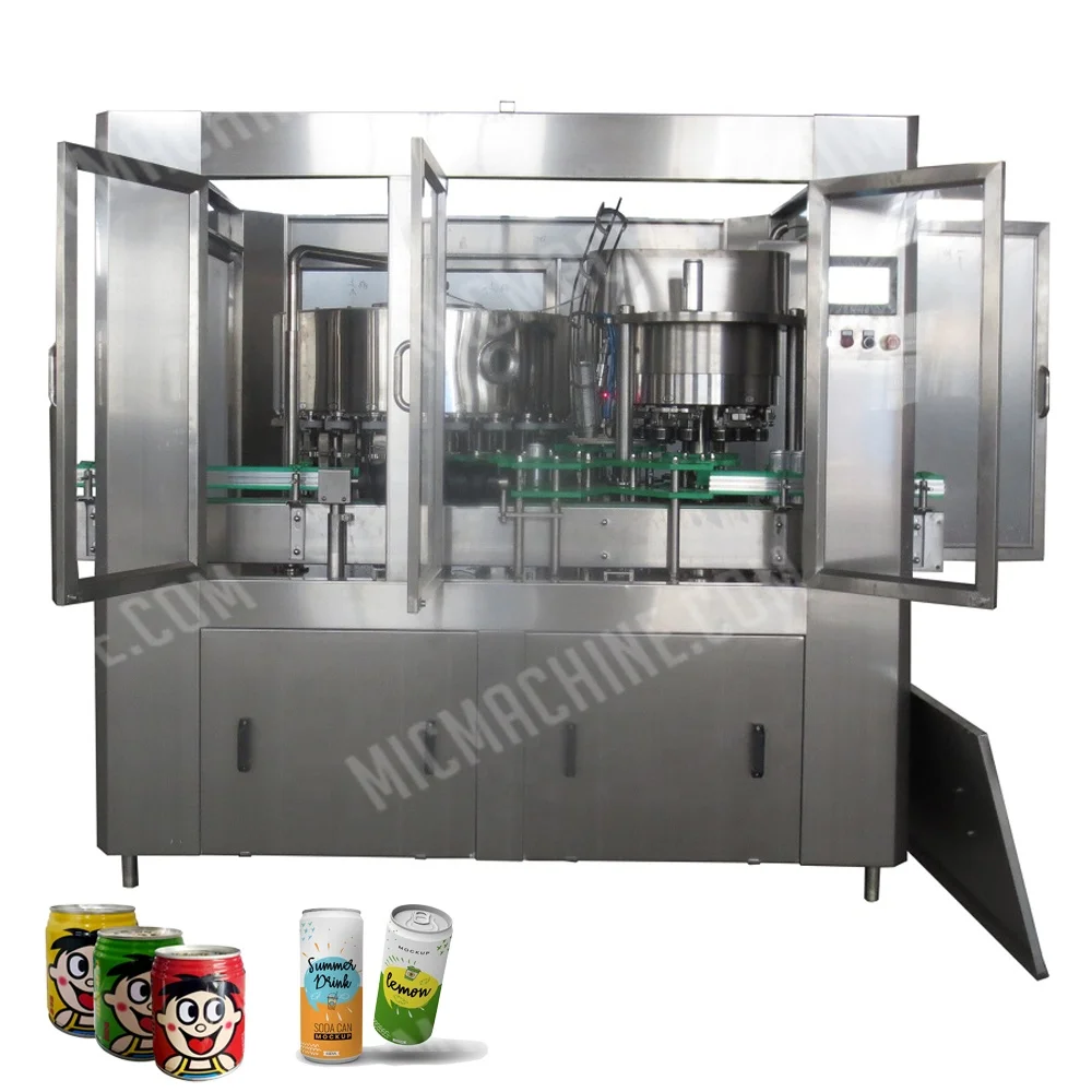 Automatic Canned Coconut Milk Coffee and Sealing Canning Aluminum Can Fruit Juice Filling Machine