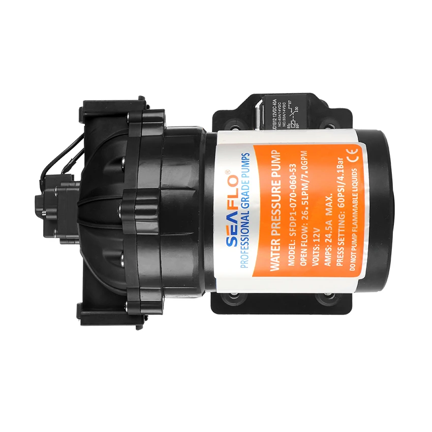 ALL NEW SEAFLO 53 Series Diaphragm Pump 12V DC 7.0 GPM 60 PSI with pressure switch Solar Booster Pressure Pump