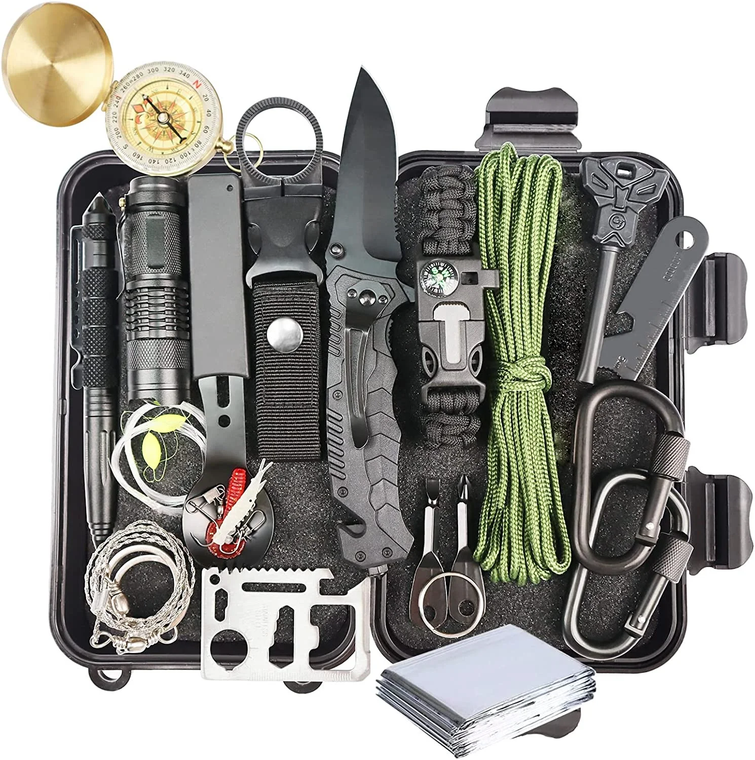 Survival Kits 19 in 1, EDC Survival Gear and Equipment for Hiking Fishing Hunting,Survival Gear Outdoor Multi