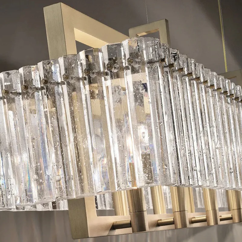 Springletile 2022 home dining ceiling led pendant light pendant luxury crystal rectangular chandelier modern