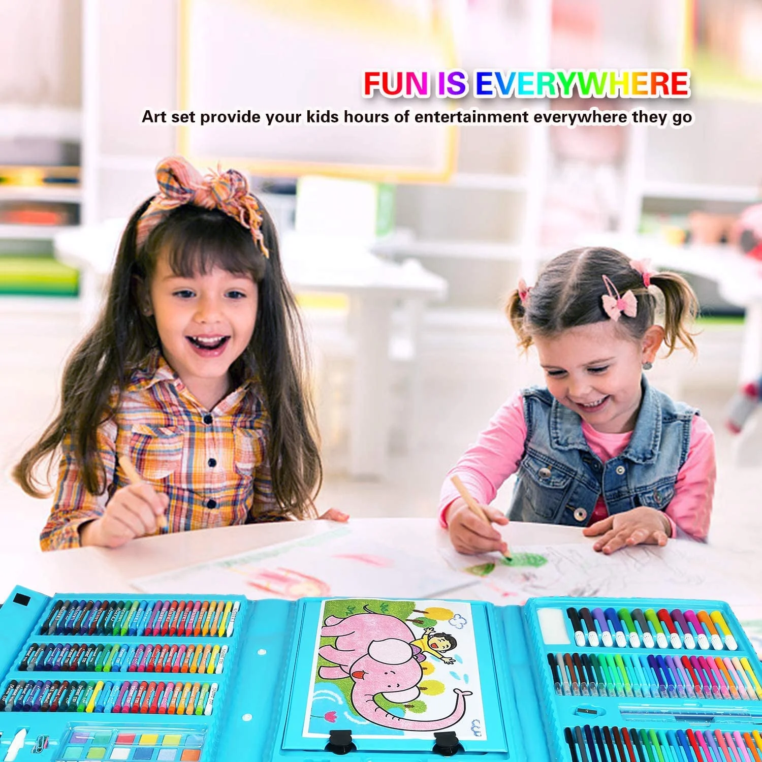 Joybox Watercolor Pen Brush Kids 208 pcs stationery set for drawing and creativity Painting Arts And Crafts Sets For Kids